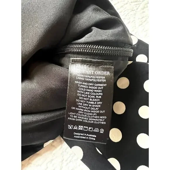 NWT East Order Merci Polka Dot Long Sleeve Top Black/White, Womens Size Large - Picture 5 of 5